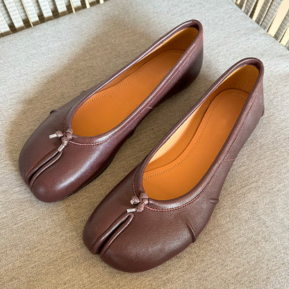 25SS MM6 Slip-On Margiela Tabi Shoes - Buttery Lambskin Split-Toe Ballet Flats -  donclickin
