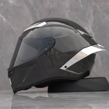 Future Serie/Carbon Fiber Pattern Plated Full Face Helmet Motorcycle All-Season