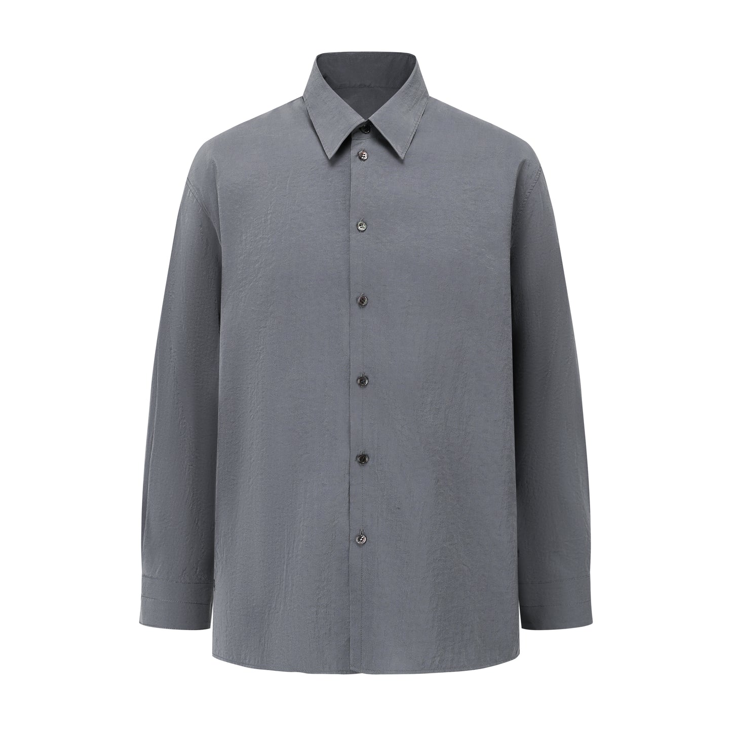 LEMAIRE 25SS New Glossy Dry Silk Shirt – Sage Green Black Edition - 25ss dry silk shirt (gray)