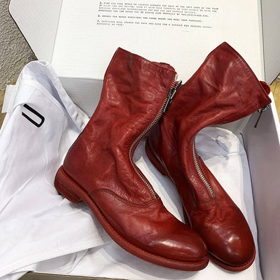 310 Horse Leather Origin Guidi Front Zip Ankle Boots – Short Boots for Women