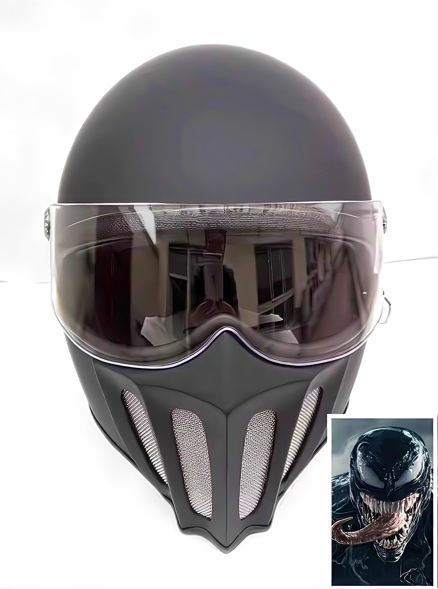 McKense Venom Anti-Fog Cruiser Motorcycle Helmet – Retro German Fiberglass Design