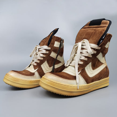 Rick Owen Reverse Triangle High-Top Leather Shoes Thick Sole Sneakers