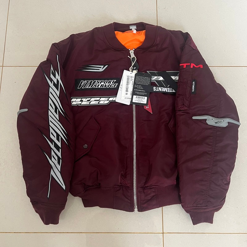 Vetements 23FW Alpha Black Race Car Air Force Jacket Cotton Bomber - Red