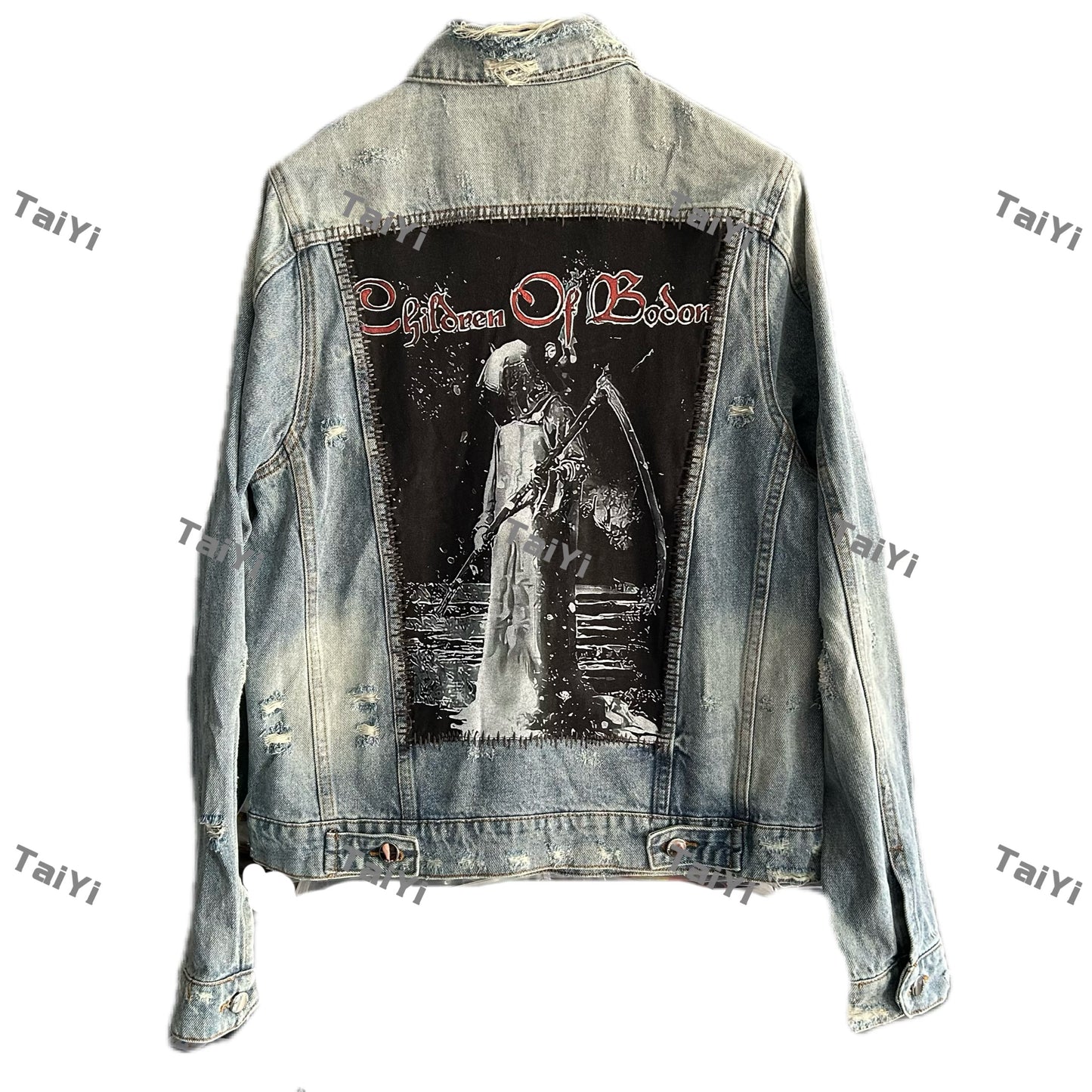 AMIRI 16OG Patchwork Back Kill Denim Jacket Metallica High-Street - Death