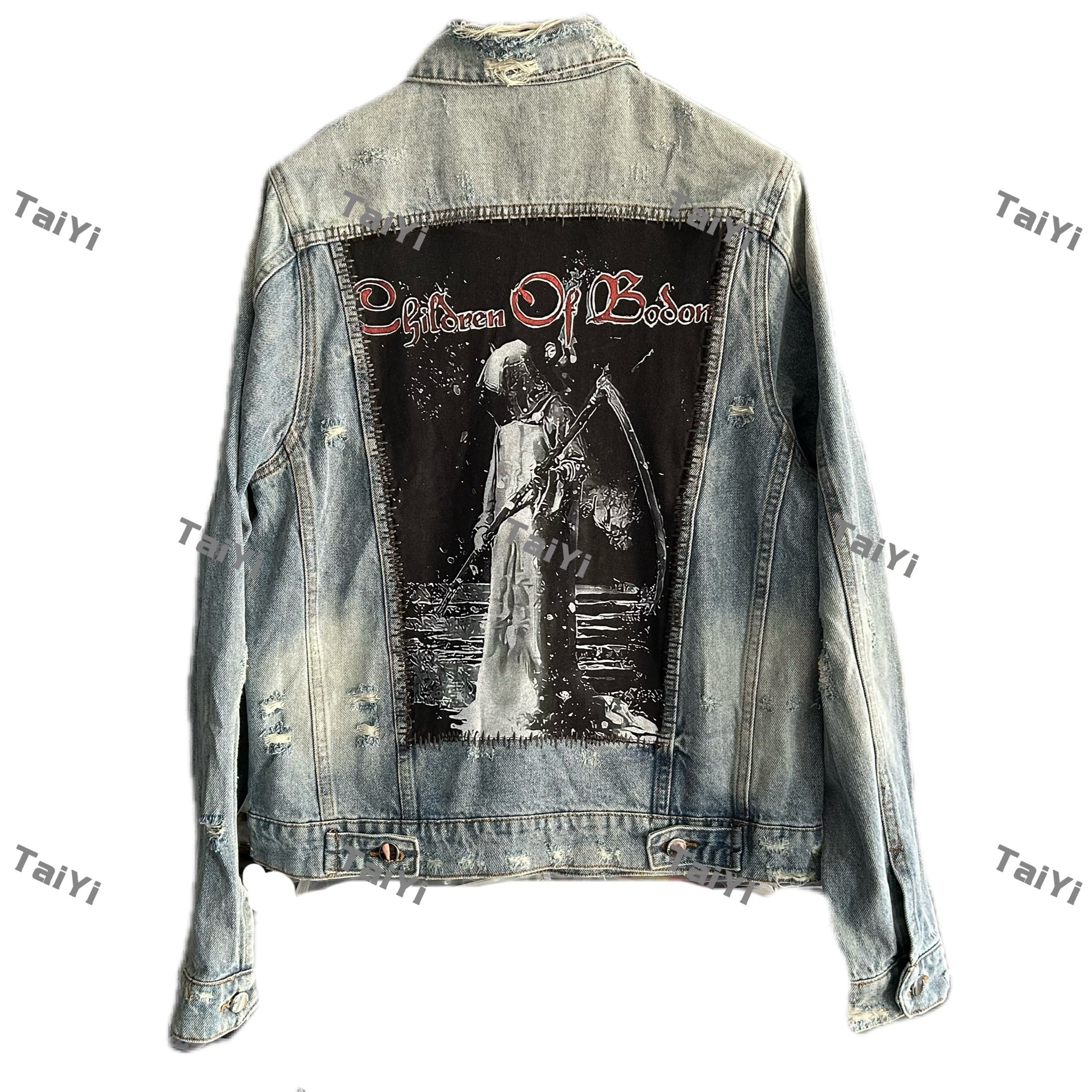 AMIRI 16OG Patchwork Back Kill Denim Jacket Metallica High-Street - Death