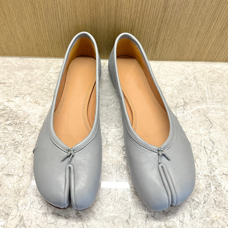 25SS MM6 Slip-On Margiela Tabi Shoes - Buttery Lambskin Split-Toe Ballet Flats -  donclickin
