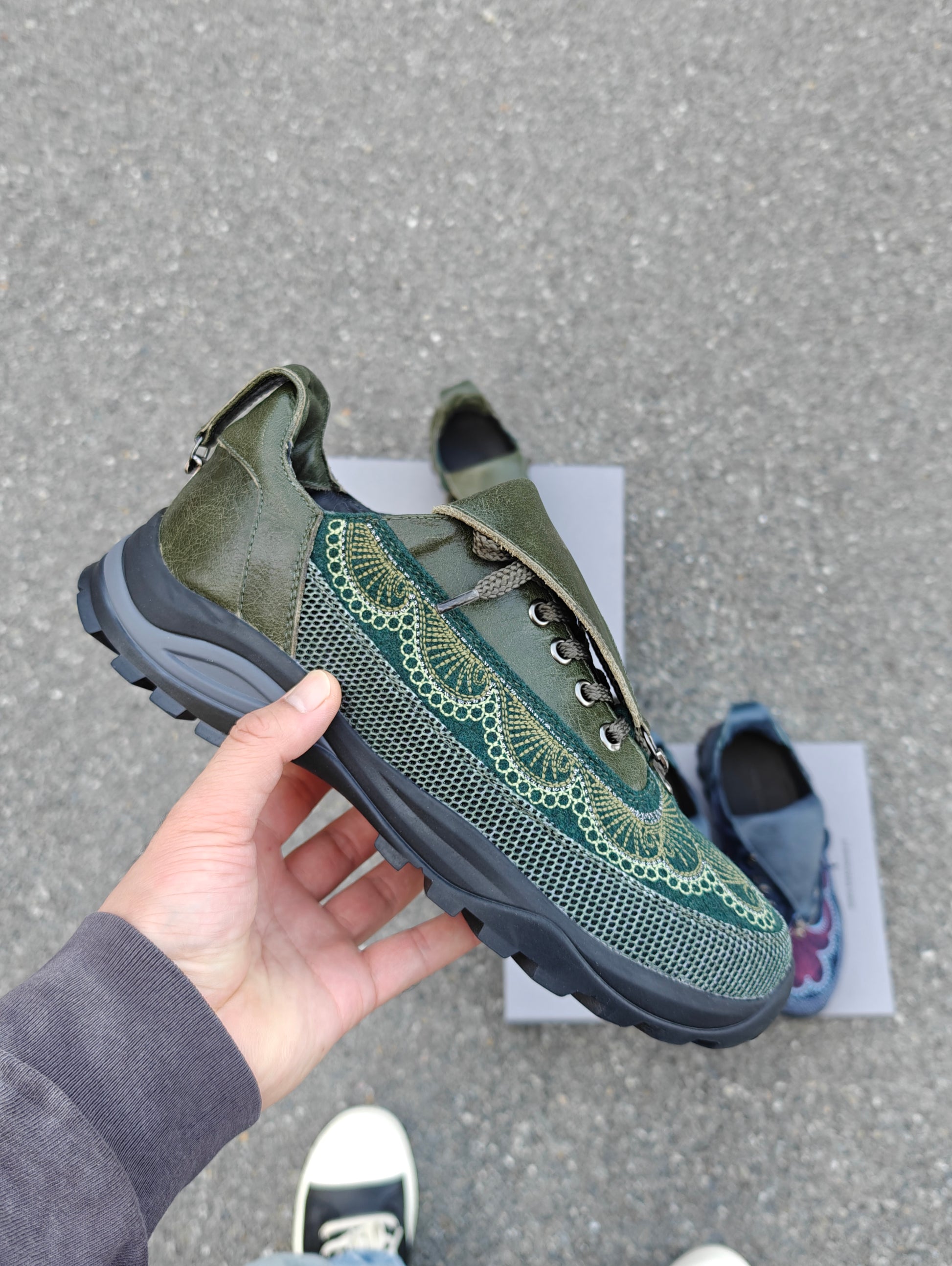 donclick Kiko Kostadinov AW24 Carved Brogue Shoes -Embroidered Workwear Derbies