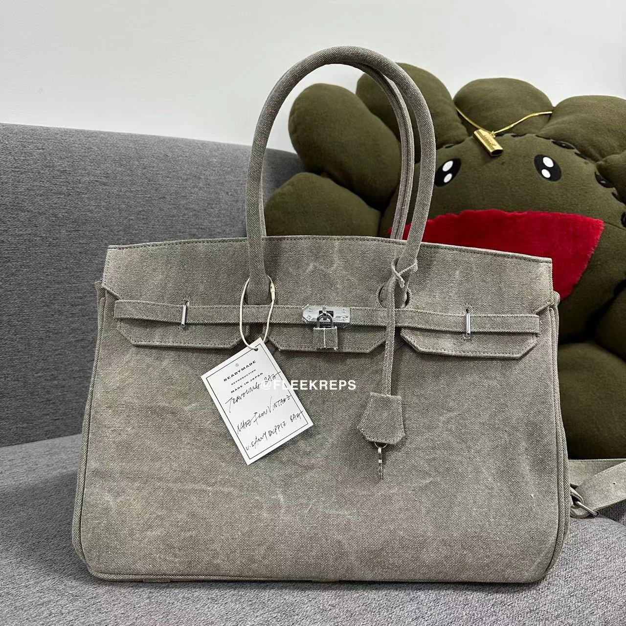 Remake Readymade Yuta Hosokawa Washed Canvas Birkin Bag - Large & Small Sizes - 45cm