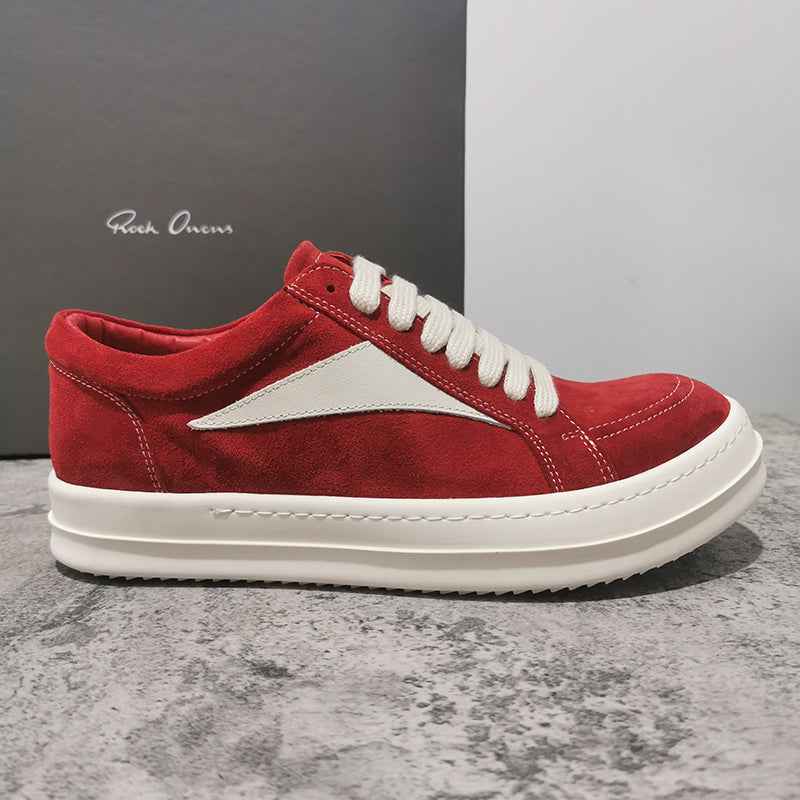 RO 22SS Vintage Leather Low-Top Sneaker Rick Owens - Black/Milk - 