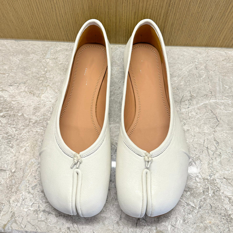25SS MM6 Slip-On Margiela Tabi Shoes - Buttery Lambskin Split-Toe Ballet Flats -  donclickin