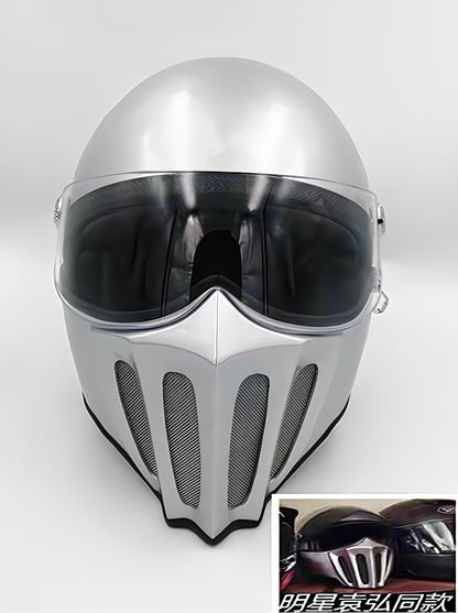 McKense Venom Anti-Fog Cruiser Motorcycle Helmet – Retro German Fiberglass Design
