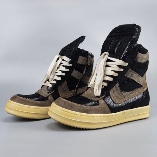 Rick Owen Reverse Triangle High-Top Leather Shoes Thick Sole Sneakers