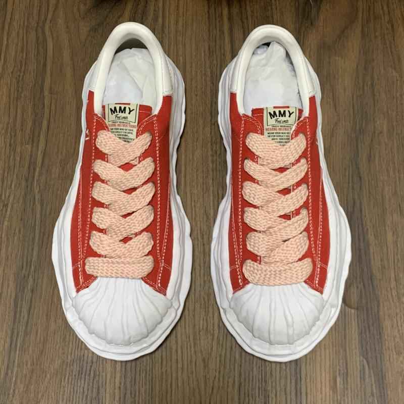 MMY Seashell-Toe Shoes Thick-Soled Unisex Dissolvable Sneakers/Distressed Canvas - Size avaliable 35~47