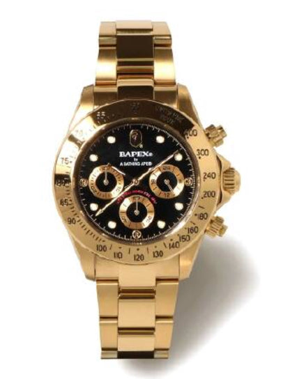 BAPEX TYPE 3 Triple-Eye Primate Head Watch - Panda Dial Quartz Chronograph