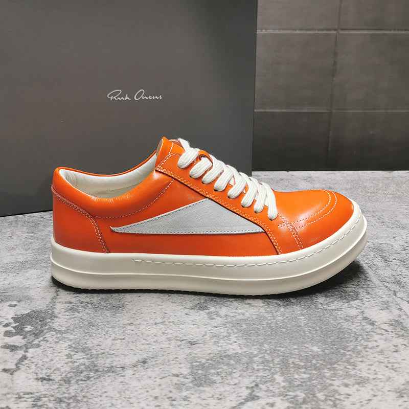 RO 22SS Vintage Leather Low-Top Sneaker Rick Owens - Black/Milk - 