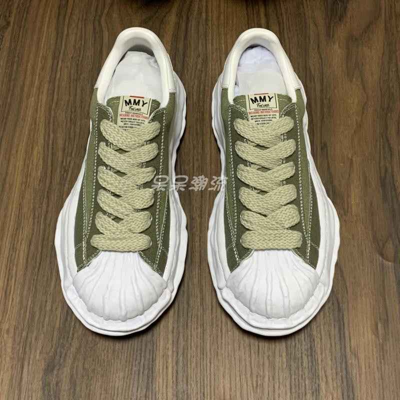 MMY Seashell-Toe Shoes Thick-Soled Unisex Dissolvable Sneakers/Distressed Canvas - Size avaliable 35~47