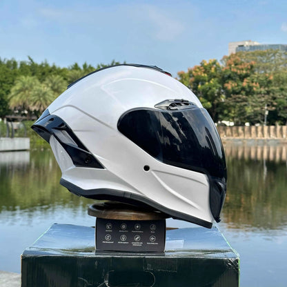 Mecha NBTK Motorcycle Helmet - Full-Cover Retro Design Bluetooth 3C DOT & Dual Visor