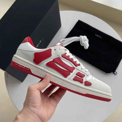 2023SS AMIRI Bone Shoes Lychee Grain Top Layer Cowhide Low-top Leisure Board Shoes