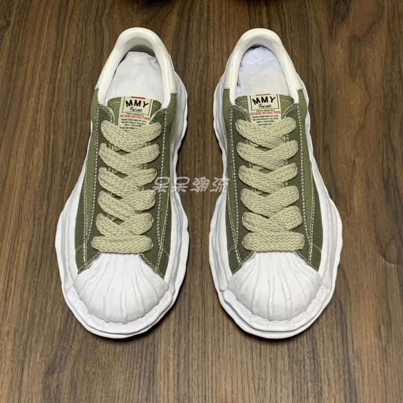 Mitsuharu Sanyuan Vintage Unisex Distressed Shell-Toe MMY Canvas Shoes Sneakers