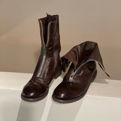 310 Horse Leather Origin Guidi Front Zip Ankle Boots – Short Boots for Women