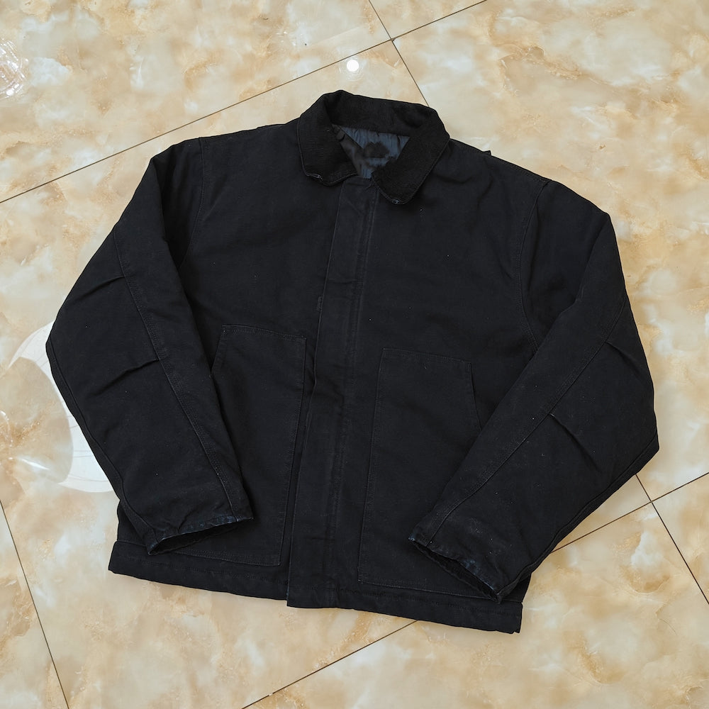 J22/J02 Carhartt Washed Detroit Jacket Vintage Cotton Coats - Black
