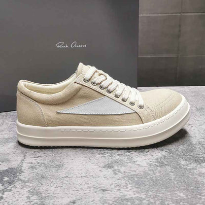 RO 22SS Vintage Leather Low-Top Sneaker Rick Owens - Black/Milk - 