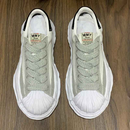 MMY Seashell-Toe Shoes Thick-Soled Unisex Dissolvable Sneakers/Distressed Canvas - Size avaliable 35~47