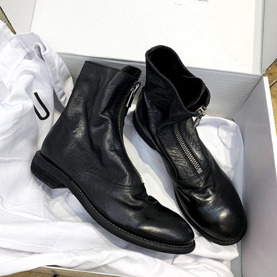 310 Horse Leather Origin Guidi Front Zip Ankle Boots – Short Boots for Women