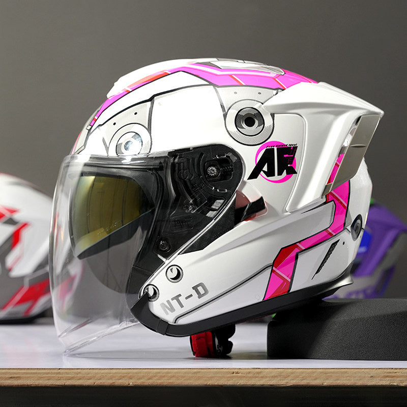 Evangelion Unit-01 Style Bluetooth Helmet - DOT Certified Dual Visor