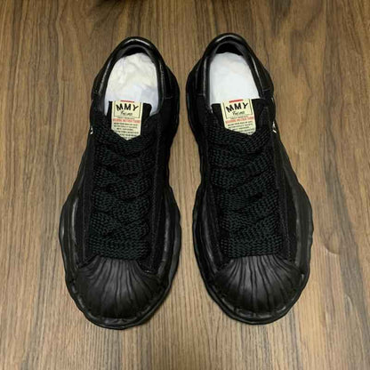 MMY Seashell-Toe Shoes Thick-Soled Unisex Dissolvable Sneakers/Distressed Canvas - Size avaliable 35~47