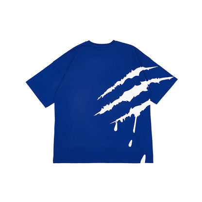 SUAMOMENT BloodClaw Loose Fit Tee Claw Marks Foil Print Couples’ Casual