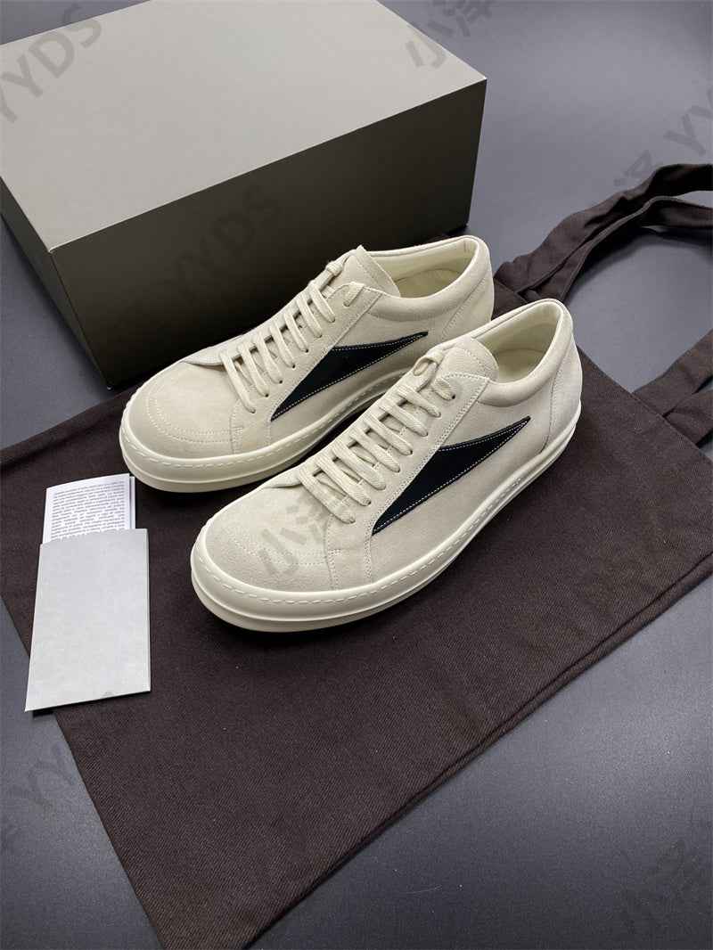 Correct Vers. Rick Owens Wax Surface Satin Sub-line Leather Shoes High/Low Cut - Low top