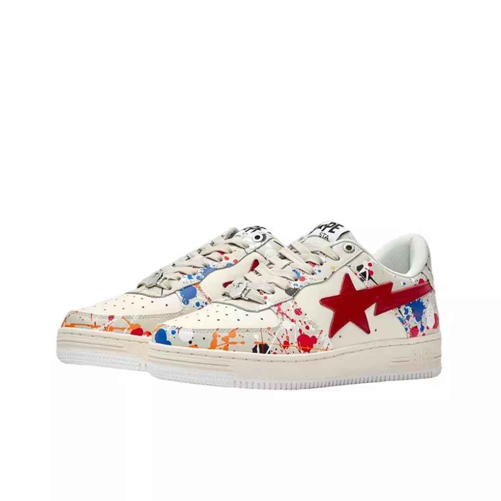 BAPESTA Classic Patent Leather Sneaker Low-Top Casual Skateboard Shoes
