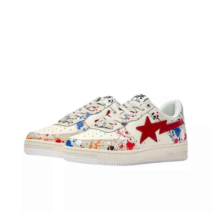 BAPESTA Classic Patent Leather Sneaker Low-Top Casual Skateboard Shoes
