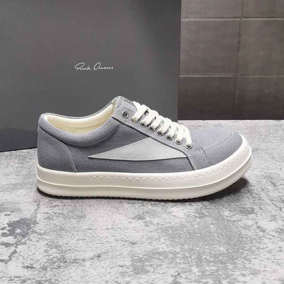 RO 22SS Vintage Leather Low-Top Sneaker Rick Owens - Black/Milk - 