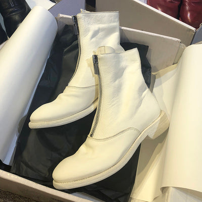 310 Horse Leather Origin Guidi Front Zip Ankle Boots – Short Boots for Women