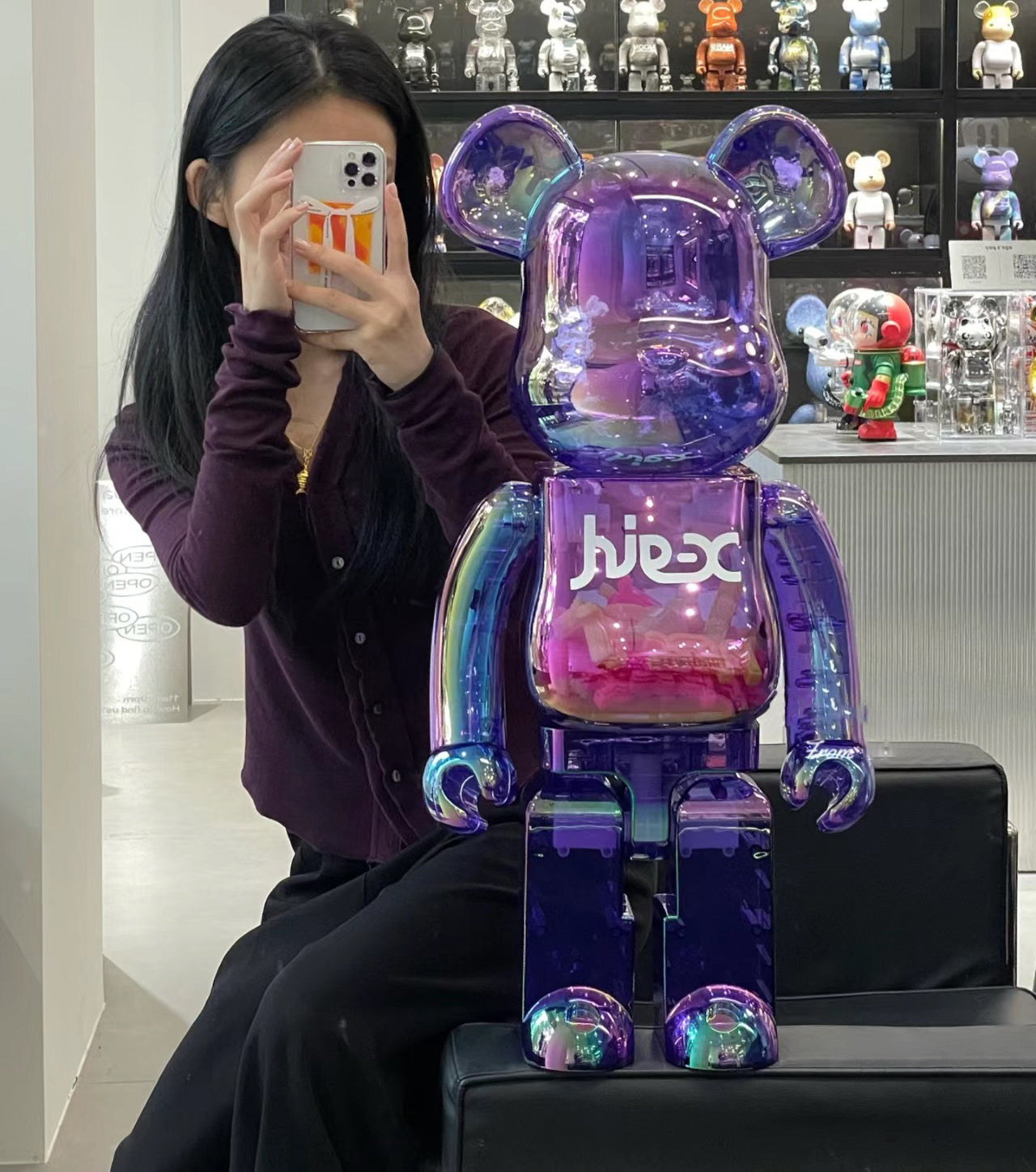 BE@RBRICK 1000% Building Block Figure 70CM | Limited Edition Collectible Bear Toy - Xgirl Purple