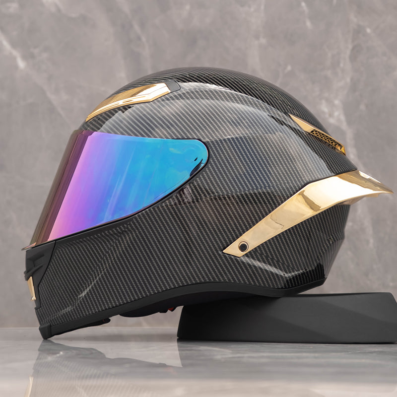 Future Serie/Carbon Fiber Pattern Plated Full Face Helmet Motorcycle All-Season - Size avaliable S ~ XXXL Order