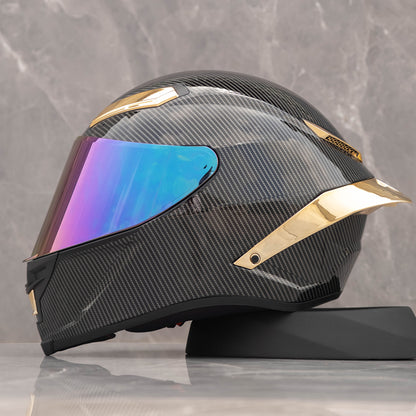 Future Serie/Carbon Fiber Pattern Plated Full Face Helmet Motorcycle All-Season - Size avaliable S ~ XXXL Order