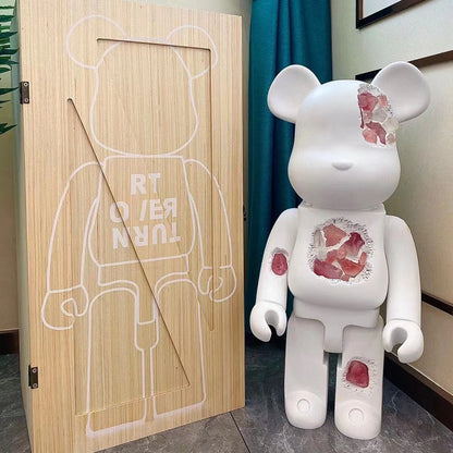 BE@RBRICK 1000% Building Block Figure 70CM | Limited Edition Collectible Bear Toy - White Crystal