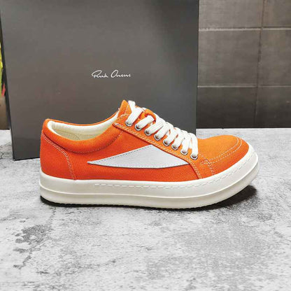 RO 22SS Vintage Leather Low-Top Sneaker Rick Owens - Black/Milk - 