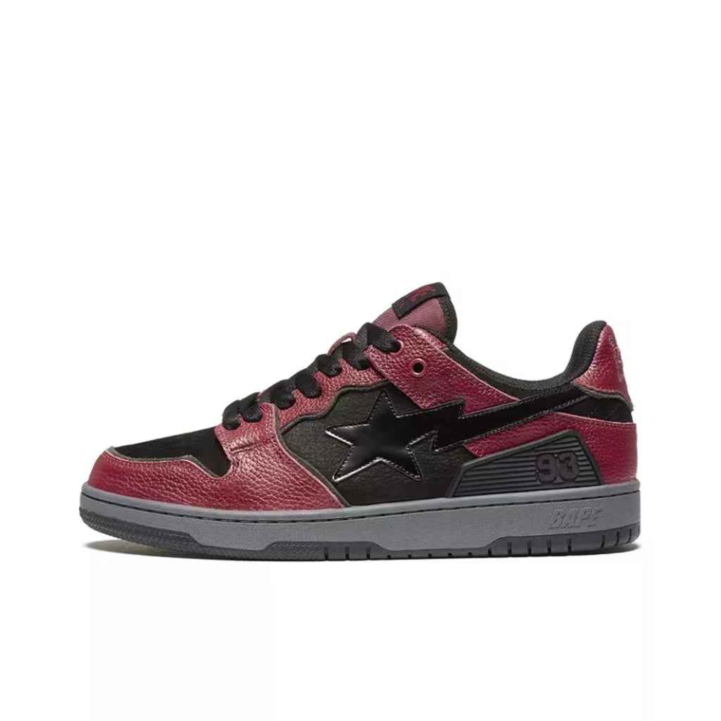 BAPESTA Classic Patent Leather Sneaker Low-Top Casual Skateboard Shoes