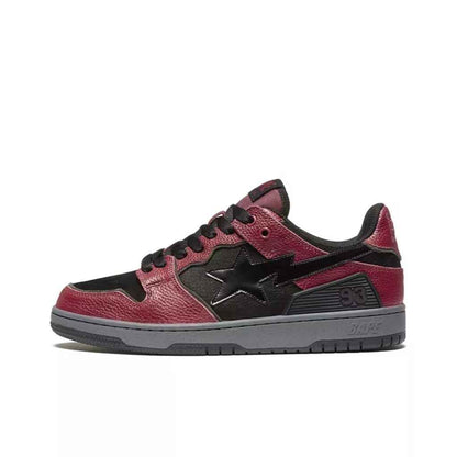 BAPESTA Classic Patent Leather Sneaker Low-Top Casual Skateboard Shoes
