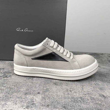 RO 22SS Vintage Leather Low-Top Sneaker Rick Owens - Black/Milk - 