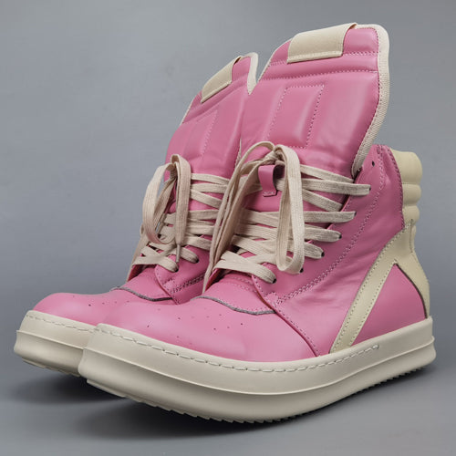 Rick Owen Reverse Triangle High-Top Leather Shoes Thick Sole Sneakers