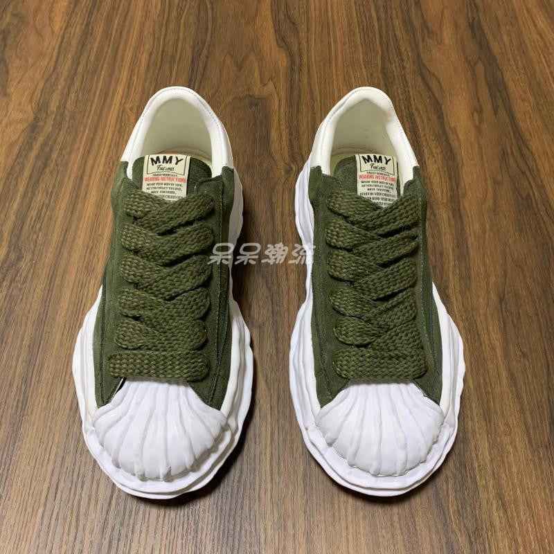 MMY Seashell-Toe Shoes Thick-Soled Unisex Dissolvable Sneakers/Distressed Canvas - Size avaliable 35~47