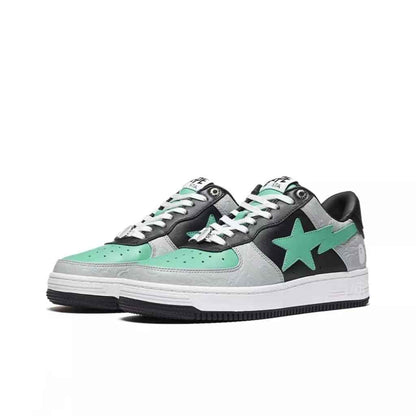BAPESTA Classic Patent Leather Sneaker Low-Top Casual Skateboard Shoes