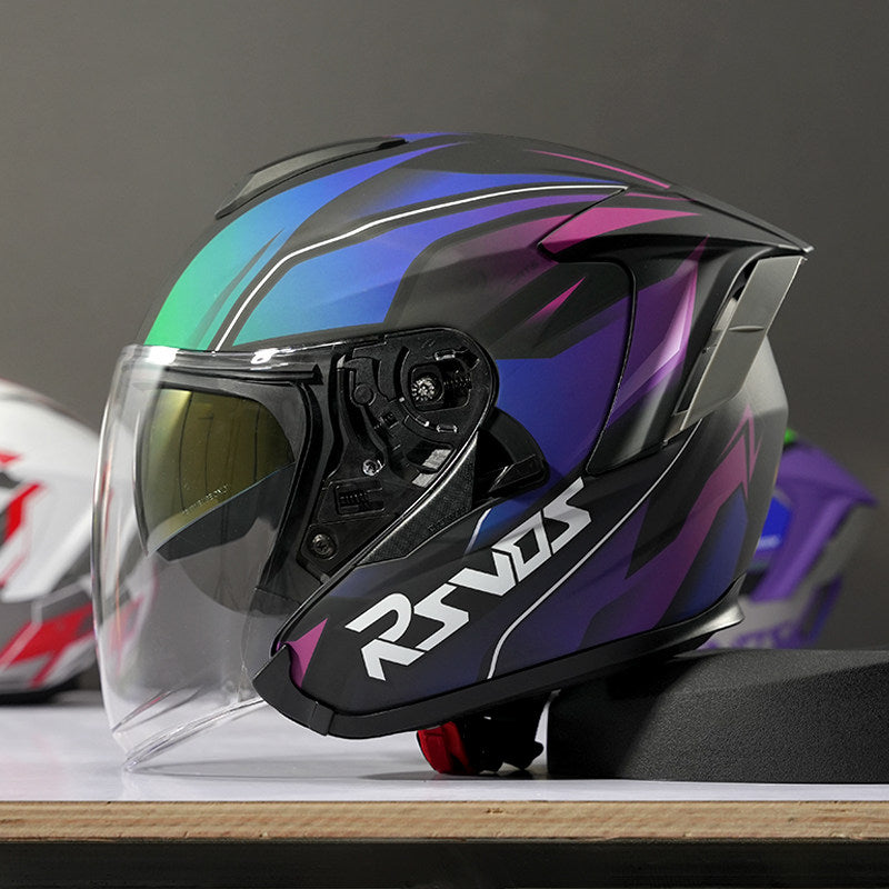 Evangelion Unit-01 Style Bluetooth Helmet - DOT Certified Dual Visor