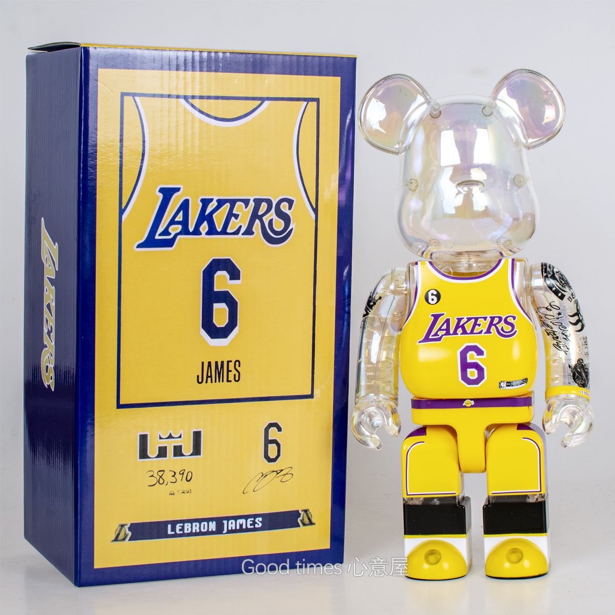 BE@RBRICK 400% Kobe Bryant Jordon James NBA Building Block Violent Bear Figures - LeBron James 400%
