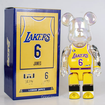 BE@RBRICK 400% Kobe Bryant Jordon James NBA Building Block Violent Bear Figures - LeBron James 400%